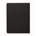 Porte-documents A4 en cuir synthétique avec poches et bloc-notes ligné couleur noir cinquième vue