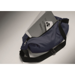 Sac bandoulière urbain en nylon déperlant avec sangle réglable couleur bleu quatrième vue photographique