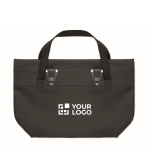 Sac en PU pour vélo avec fixation au porte-bagages 10 L couleur noir vue avec zone d'impression