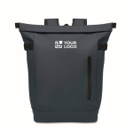 Sac à dos en PU pour PC 15” avec sangles pour vélo 20 L couleur bleu vue avec zone d'impression