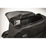 Sac de sport en nylon avec sangle trolley et bandoulière 20 L couleur noir sixième vue photographique