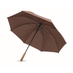 Parapluie automatique en pongé résistant avec manche droit Ø137 couleur marron troisième vue
