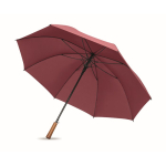 Parapluie automatique en pongé résistant avec manche droit Ø137 couleur bordeaux troisième vue