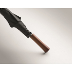 Parapluie automatique en pongé résistant avec manche droit Ø137 couleur noir cinquième vue photographique