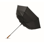 Parapluie automatique en pongé résistant avec manche droit Ø137 couleur noir huitième vue