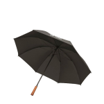 Parapluie automatique en pongé résistant avec manche droit Ø137 couleur noir vue avec zone d'impression