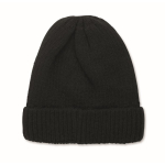 Bonnet unisexe avec doublure polaire, ourlet et taille unique couleur noir deuxième vue