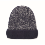 Bonnet unisexe avec doublure polaire, ourlet et taille unique couleur bleu deuxième vue
