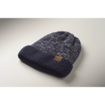 Bonnet unisexe avec doublure polaire, ourlet et taille unique couleur bleu troisième vue photographique