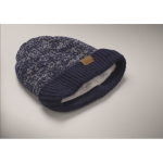 Bonnet unisexe avec doublure polaire, ourlet et taille unique couleur bleu quatrième vue photographique