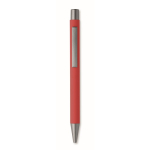 Stylo en aluminium recyclé avec finition caoutchoutée et encre bleue couleur rouge cinquième vue