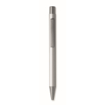 Stylo en aluminium recyclé avec finition caoutchoutée et encre bleue couleur argenté cinquième vue