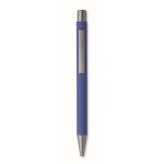 Stylo en aluminium recyclé avec finition caoutchoutée et encre bleue couleur bleu roi cinquième vue
