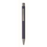 Stylo en aluminium recyclé avec finition caoutchoutée et encre bleue couleur bleu marine cinquième vue