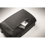 Sac à dos pour PC avec détails en PU et sangle pour trolley 15'' couleur noir sixième vue photographique