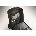 Sac à dos pour PC avec détails en PU et sangle pour trolley 15'' couleur noir septième vue photographique