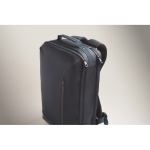 Sac à dos pour PC avec détails en PU et sangle pour trolley 15'' couleur bleu troisième vue photographique