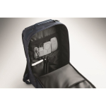 Sac à dos pour PC avec détails en PU et sangle pour trolley 15'' couleur bleu septième vue photographique