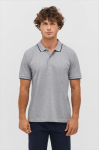 Polo unisexe en coton avec rayure contrastée 200g/m² SOL'S PALERMO couleur gris deuxième vue