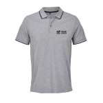 Polo unisexe en coton avec rayure contrastée 200g/m² SOL'S PALERMO couleur gris vue avec zone d'impression