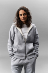 Sweat à capuche unisexe en coton avec zip 450 g/m² SOL'S LEGACY couleur gris clair deuxième vue