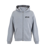 Sweat à capuche unisexe en coton avec zip 450 g/m² SOL'S LEGACY couleur gris clair vue avec zone d'impression
