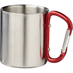 Mug isotherme double paroi avec mousqueton intégré 200 ml couleur rouge