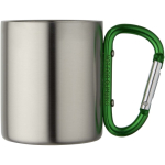Mug isotherme double paroi avec mousqueton intégré 200 ml couleur vert deuxième vue latérale