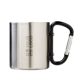 Mug isotherme double paroi avec mousqueton intégré 200 ml avec zone d'impression