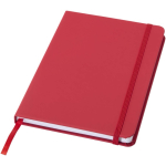 Carnet A5 à points avec élastique et ruban ton sur ton couleur rouge