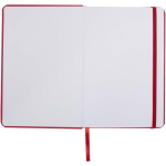 Carnet A5 à points avec élastique et ruban ton sur ton couleur rouge troisième vue frontale
