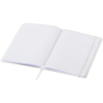 Carnet A5 à points avec élastique et ruban ton sur ton couleur blanc deuxième vue