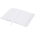 Carnet A5 à points avec élastique et ruban ton sur ton couleur blanc