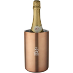 Rafraîchisseur à vin double paroi en acier inoxydable couleur rose vue impression avec logo 2