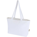 Sac cabas coton avec fermeture et anses longues 320 g/m² couleur blanc