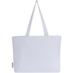 Sac cabas coton avec fermeture et anses longues 320 g/m² couleur blanc deuxième vue arrière