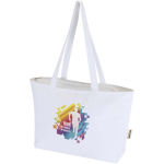 Sac cabas coton avec fermeture et anses longues 320 g/m² couleur blanc