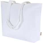 Sac cabas coton avec fermeture et anses longues 320 g/m² couleur blanc deuxième vue