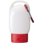 Crème solaire SPF30 avec mousqueton parfum vanille 30 ml couleur rouge troisième vue frontale