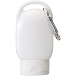 Crème solaire SPF30 avec mousqueton parfum vanille 30 ml couleur blanc troisième vue frontale