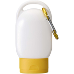 Crème solaire SPF30 avec mousqueton parfum vanille 30 ml couleur jaune troisième vue frontale