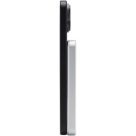 Batterie externe magnétique sans fil compacte 5 000 mAh couleur argenté vue latérale