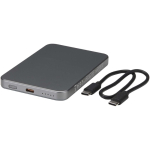Batterie externe magnétique sans fil compacte 5 000 mAh couleur argenté brillant deuxième vue