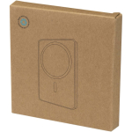 Batterie externe magnétique sans fil compacte 5 000 mAh couleur argenté brillant deuxième vue avec boîte