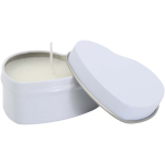 Bougie cœur en boîte métal avec parfum vanille 40 g couleur blanc