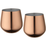 Lot de deux mugs inox finition or rose élégante 540 ml couleur rose