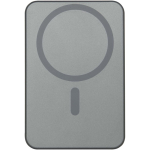 Batterie externe magnétique aluminium recyclé 10 000 mAh couleur argenté brillant deuxième vue arrière