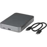 Batterie externe magnétique aluminium recyclé 10 000 mAh couleur argenté brillant deuxième vue