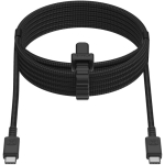 Câble USB-C nylon tressé avec charge rapide Xtorm 100 W couleur noir troisième vue frontale