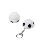 Porte-clés baume lèvres en forme de ballon de footbal vanille SPF 15 avec zone d'impression